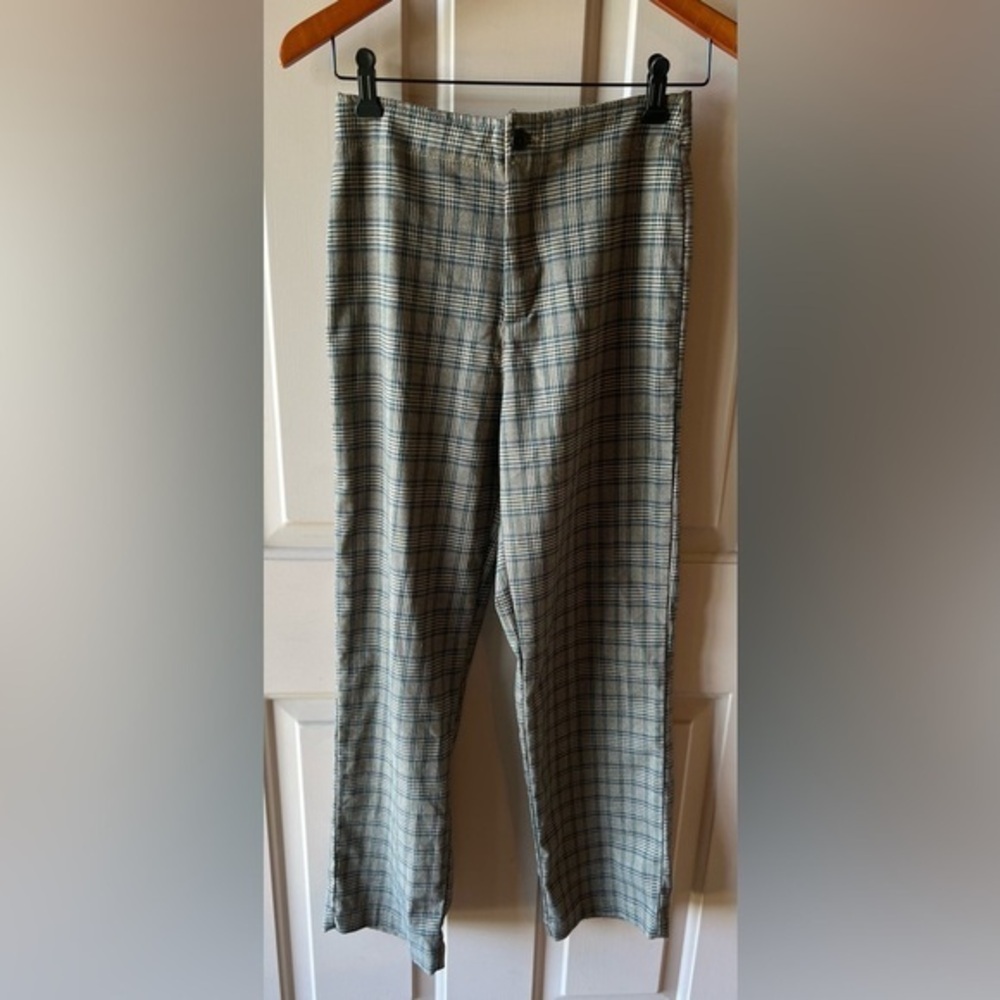 John Galt Brown Plaid Windowpane Pattern Dress Pants VTG 25 #1326